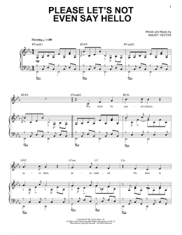 page one of Please Let's Not Even Say Hello (Piano, Vocal & Guitar Chords (Right-Hand Melody))
