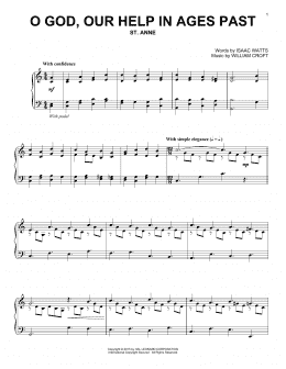 page one of O God, Our Help In Ages Past (Piano Solo)