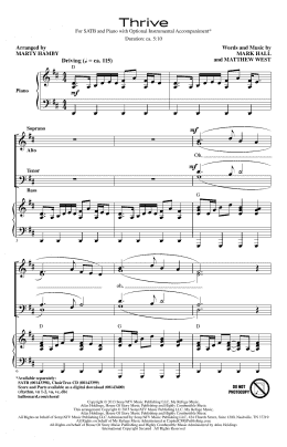 page one of Thrive (SATB Choir)