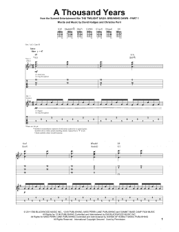 page one of A Thousand Years (Guitar Tab)