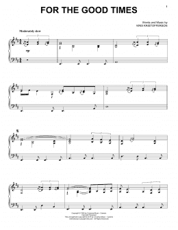 page one of For The Good Times (Piano Solo)