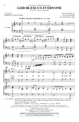 page one of God Bless Us Everyone (from Disney's A Christmas Carol) (arr. Joseph M. Martin) (SATB Choir)