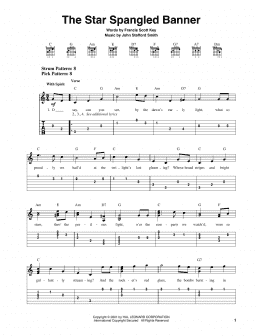 page one of The Star Spangled Banner (Easy Guitar Tab)
