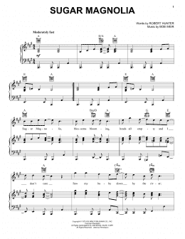 page one of Sugar Magnolia (Piano, Vocal & Guitar Chords (Right-Hand Melody))