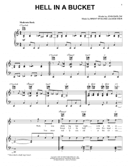 page one of Hell In A Bucket (Piano, Vocal & Guitar Chords (Right-Hand Melody))