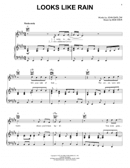 page one of Looks Like Rain (Piano, Vocal & Guitar Chords (Right-Hand Melody))