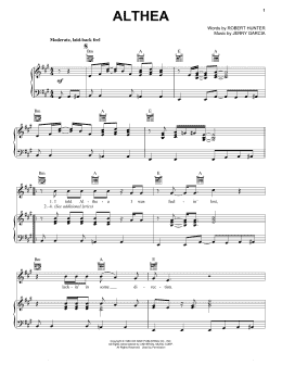 page one of Althea (Piano, Vocal & Guitar Chords (Right-Hand Melody))