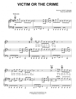 page one of Victim Or The Crime (Piano, Vocal & Guitar Chords (Right-Hand Melody))