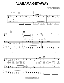 page one of Alabama Getaway (Piano, Vocal & Guitar Chords (Right-Hand Melody))