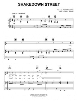 page one of Shakedown Street (Piano, Vocal & Guitar Chords (Right-Hand Melody))