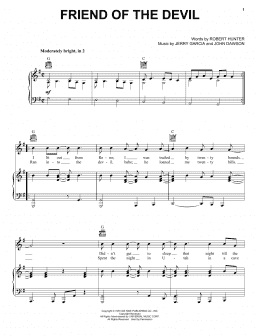 page one of Friend Of The Devil (Piano, Vocal & Guitar Chords (Right-Hand Melody))