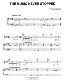 page one of The Music Never Stopped (Piano, Vocal & Guitar Chords (Right-Hand Melody))