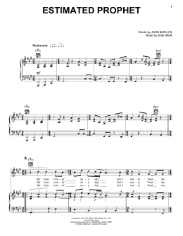 page one of Estimated Prophet (Piano, Vocal & Guitar Chords (Right-Hand Melody))