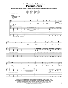 page one of Pernicious (Guitar Tab)