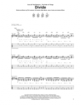 page one of Divide (Guitar Tab)