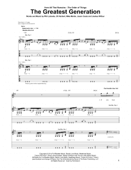 page one of The Greatest Generation (Guitar Tab)