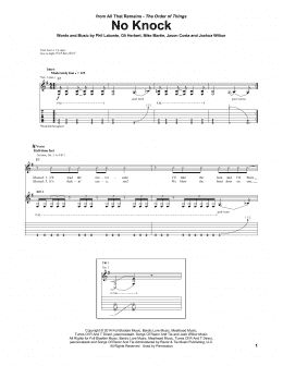 page one of No Knock (Guitar Tab)
