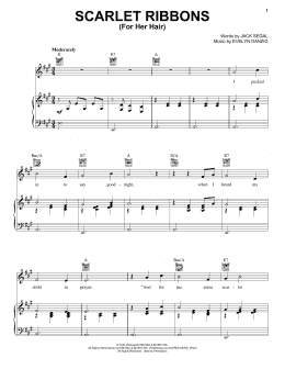 page one of Scarlet Ribbons (For Her Hair) (Piano, Vocal & Guitar Chords (Right-Hand Melody))