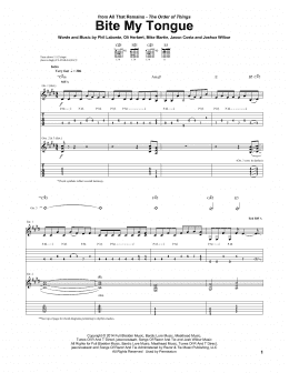 page one of Bite My Tongue (Guitar Tab)