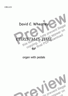 page one of Christmas-time for organ by David Wheatley 