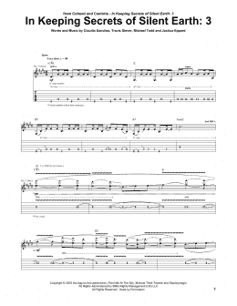 page one of In Keeping Secrets Of Silent Earth: 3 (Guitar Tab)