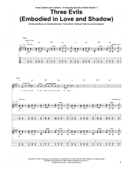 page one of Three Evils (Embodied In Love And Shadow) (Guitar Tab)