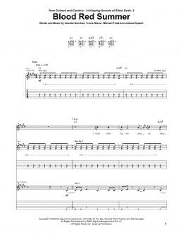 page one of Blood Red Summer (Guitar Tab)