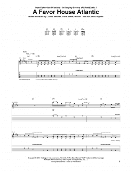 page one of A Favor House Atlantic (Guitar Tab)