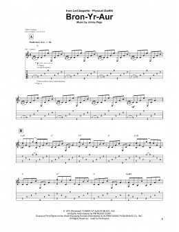 page one of Bron-Yr-Aur (Guitar Tab)