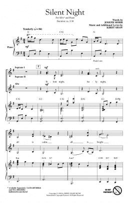 page one of Silent Night (SSA Choir)