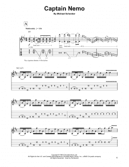 page one of Captain Nemo (Guitar Tab (Single Guitar))