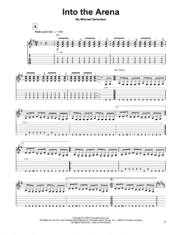 page one of Into The Arena (Guitar Tab (Single Guitar))