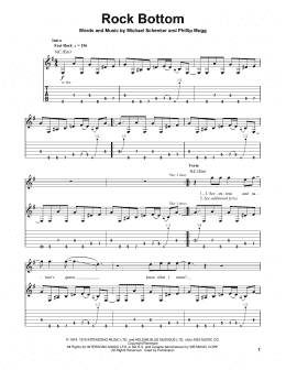 page one of Rock Bottom (Guitar Tab (Single Guitar))