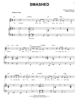 page one of Smashed (Piano & Vocal)