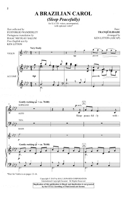 page one of A Brazilian Carol (Sleep Peacefully) (Choir)