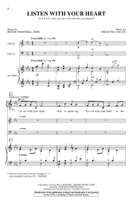 page one of Listen With Your Heart (SATB Choir)