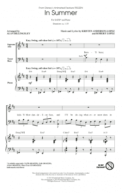 page one of In Summer (from Frozen) (arr. Alan Billingsley) (SATB Choir)