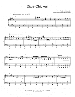 page one of Dixie Chicken (Piano, Vocal & Guitar Chords (Right-Hand Melody))