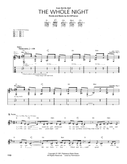 page one of The Whole Night (Guitar Tab)