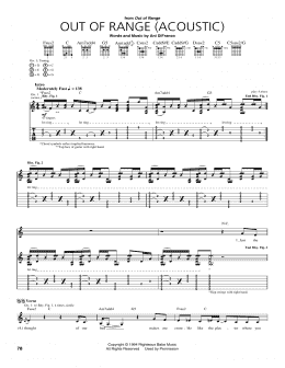page one of Out Of Range (Guitar Tab)