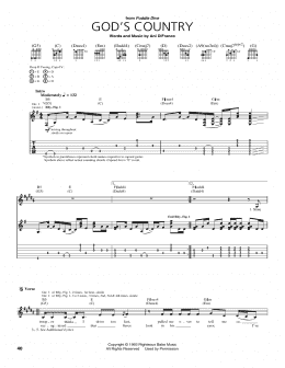 page one of God's Country (Guitar Tab)