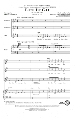 page one of Let It Go (from Frozen) (arr. Roger Emerson) (SSA Choir)