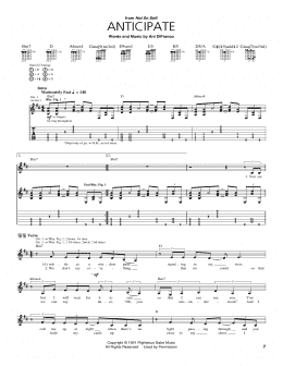 page one of Anticipate (Guitar Tab)