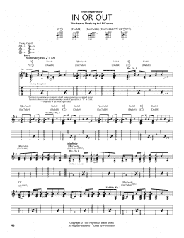 page one of In Or Out (Guitar Tab)