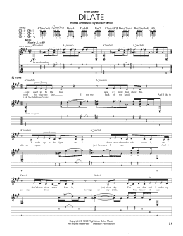 page one of Dilate (Guitar Tab)