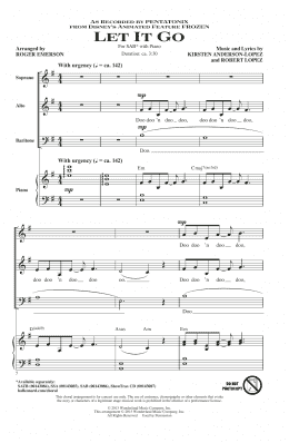 page one of Let It Go (from Frozen) (arr. Roger Emerson) (SAB Choir)