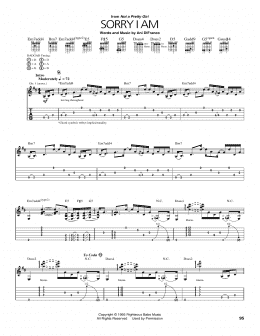page one of Sorry I Am (Guitar Tab)