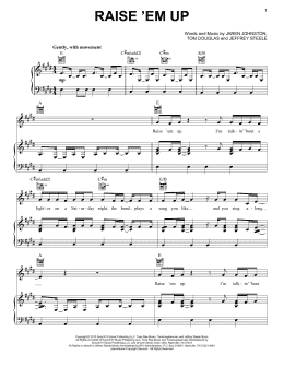 page one of Raise 'Em Up (Piano, Vocal & Guitar Chords (Right-Hand Melody))