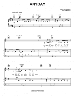 page one of Anyday (Piano, Vocal & Guitar Chords (Right-Hand Melody))