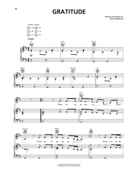 page one of Gratitude (Piano, Vocal & Guitar Chords (Right-Hand Melody))